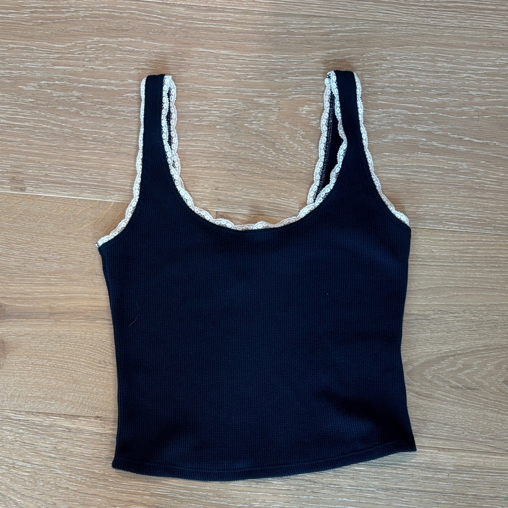Hollister navy blue Tank Top with White Trim